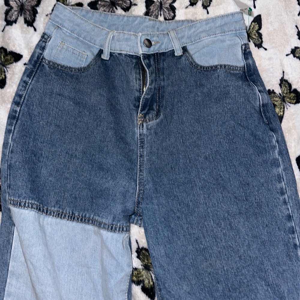 patchwork jeans 💙 - Picture 2 of 4